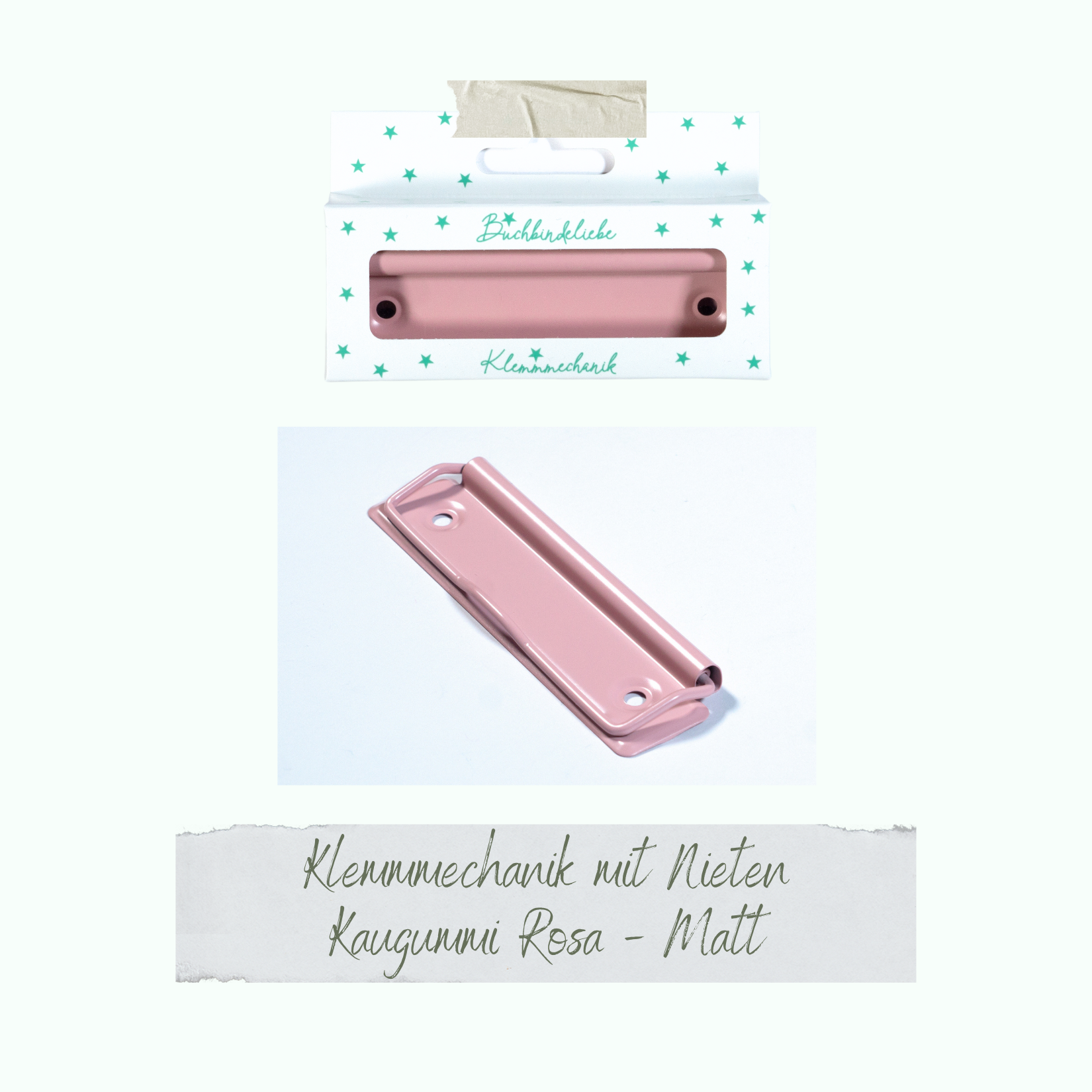 Klemmmechaniken - Kaugummi Rosa - Matt - Buchbindeliebe - 3 Stück inkl. Nieten Klemmmechaniken - Kaugummi Rosa - Matt - Buchbindeliebe - 3 Stück inkl. Nieten