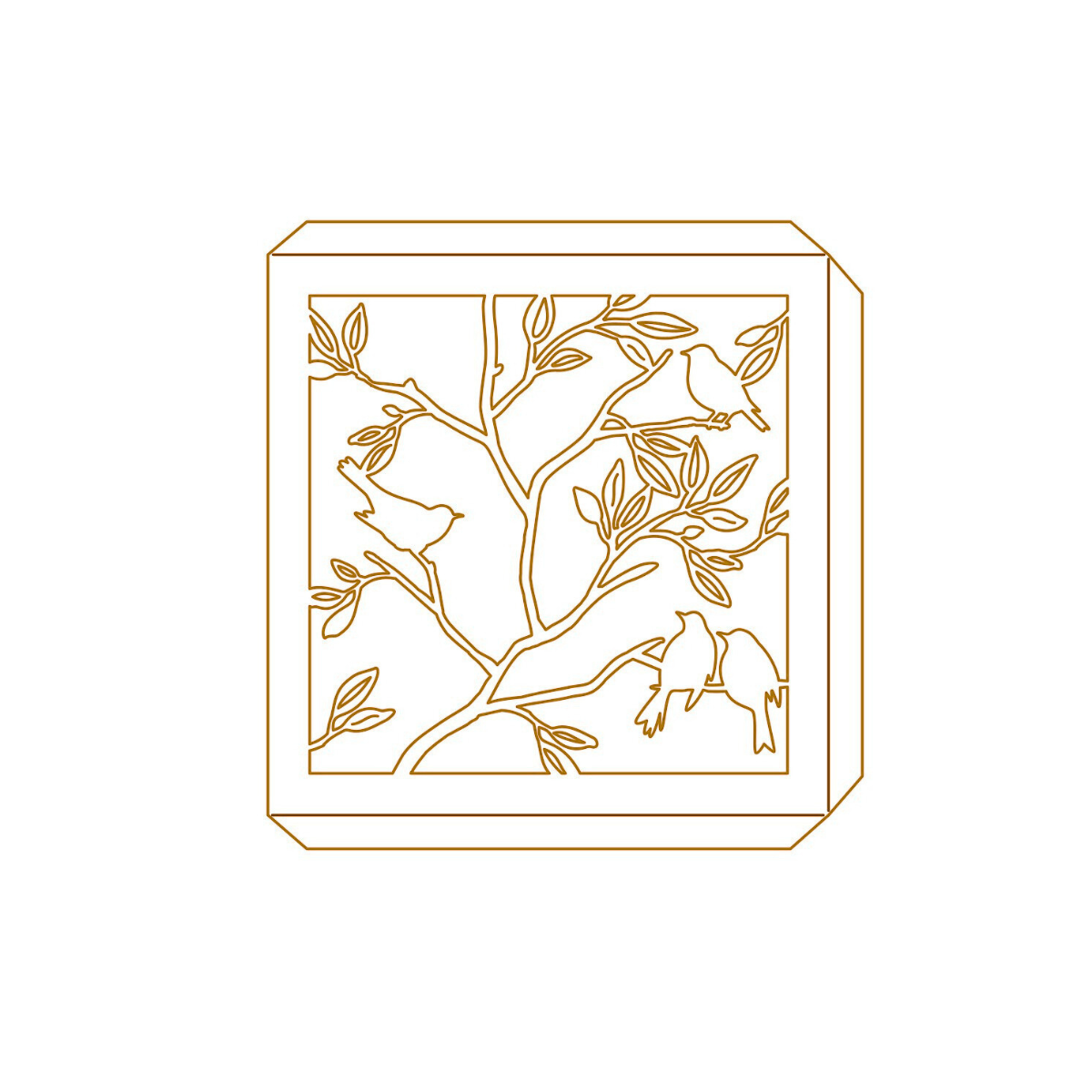 Die - Lichtbox Groß - Seitenteil - Vogelgezwitscher