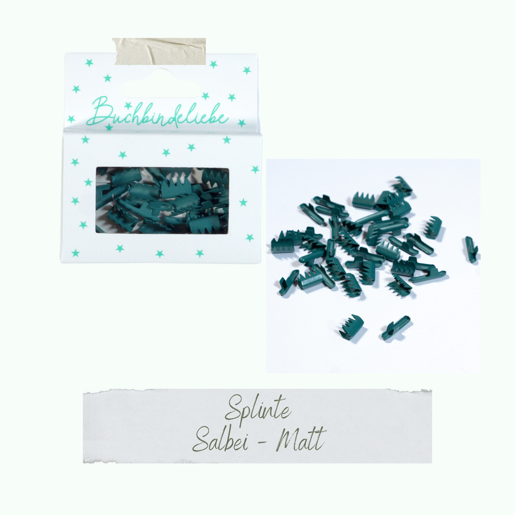 Splinte - Salbei - Matt - Buchbindeliebe - 40 Stück Splinte - Salbei - Matt - Buchbindeliebe - 40 Stück