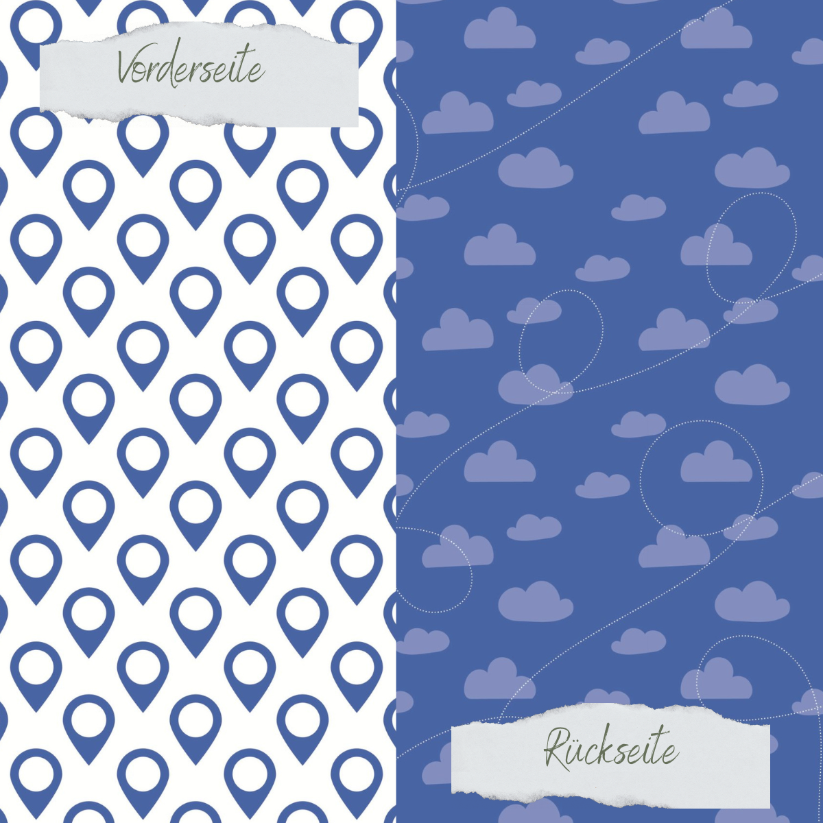 Designpapier - Designline - Scrapliebe - Reise - Geotags - Doppelseitig bedruckt 