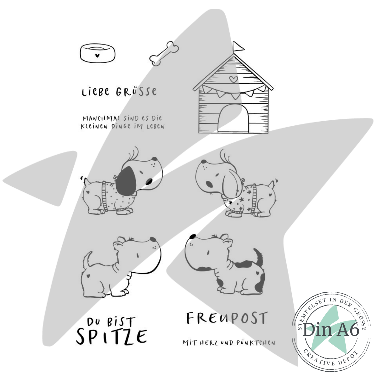 Stempelset - Mit Herz und Pünktchen 