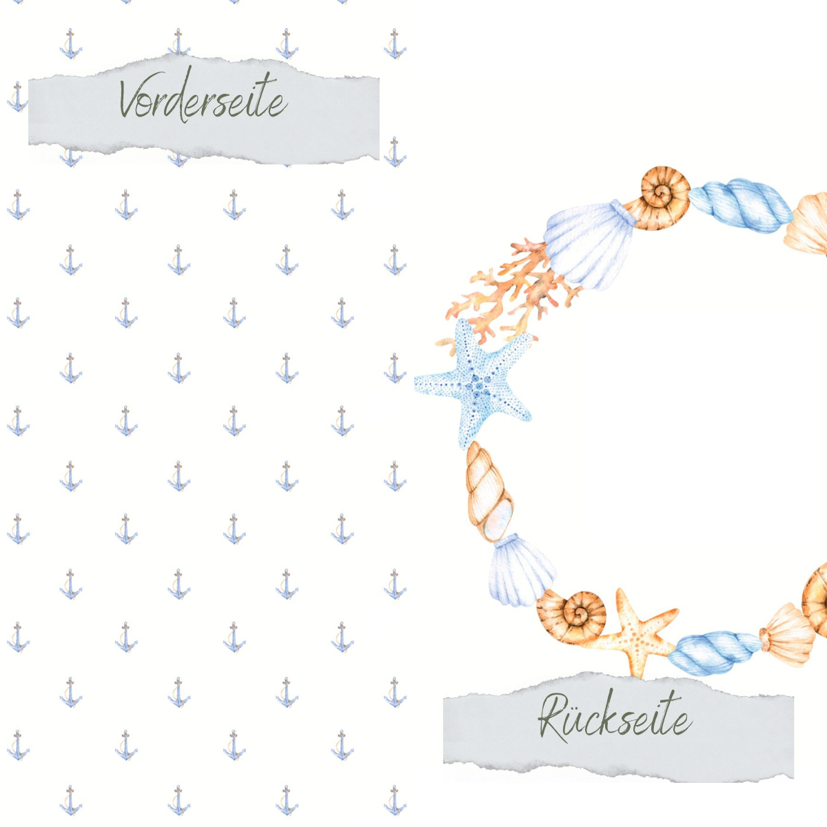 CD-DP-879 Papier Design - Muschelkranz - Imprimé recto-verso