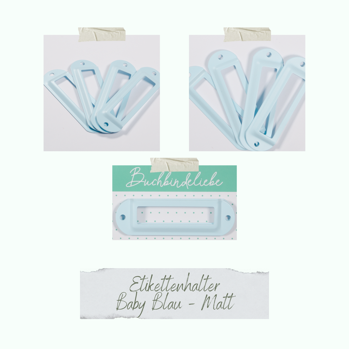 CD-BUM-020_Etikettenhalter-Baby-Blau-Matt Etikettenhalter - Baby Blau - Matt - Buchbindeliebe