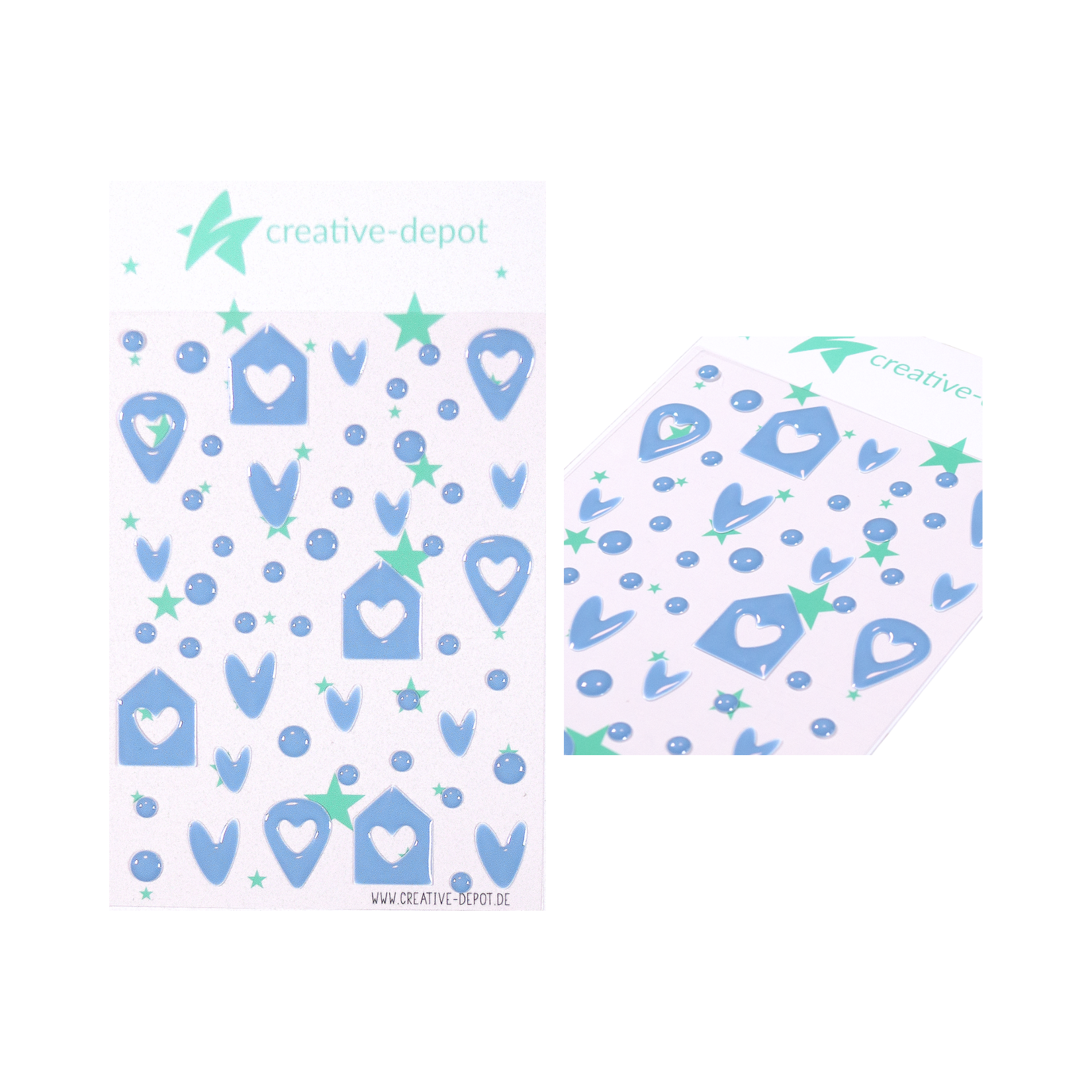 Enamel Dots - Häuschen Mix - Helles Blaugrau