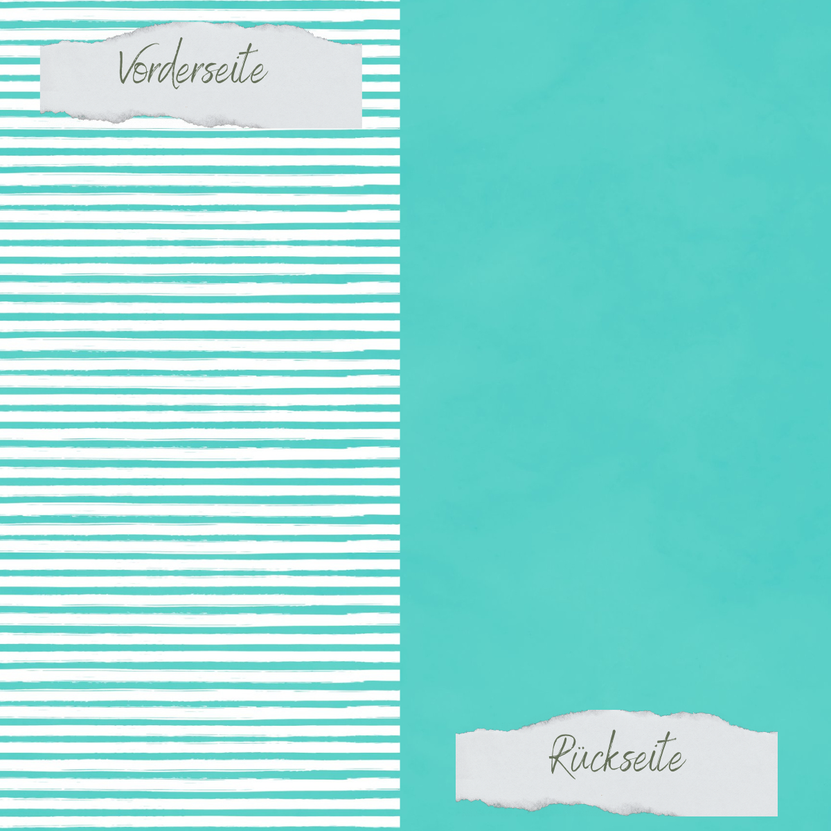 Papel de diseño - Basic - Sommertürkis - Streifen + Uni - Doppelseitig bedruckt Papel de diseño - Basic - Sommertürkis - Streifen + Uni - Doppelseitig bedruckt