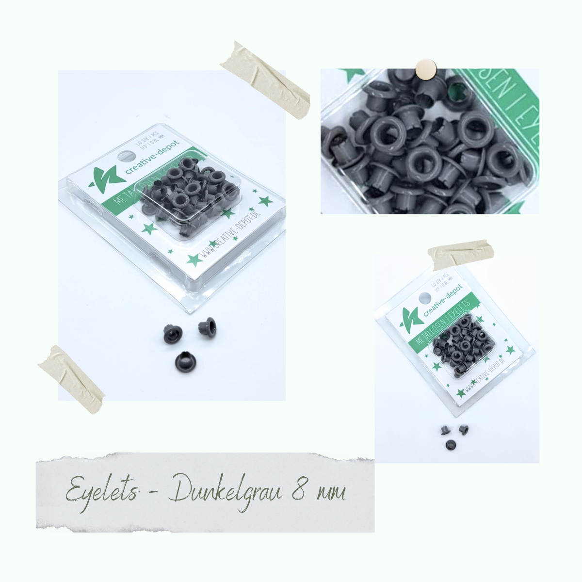 CD-EY-039 Eyelets - Dunkelgrau - 8mm