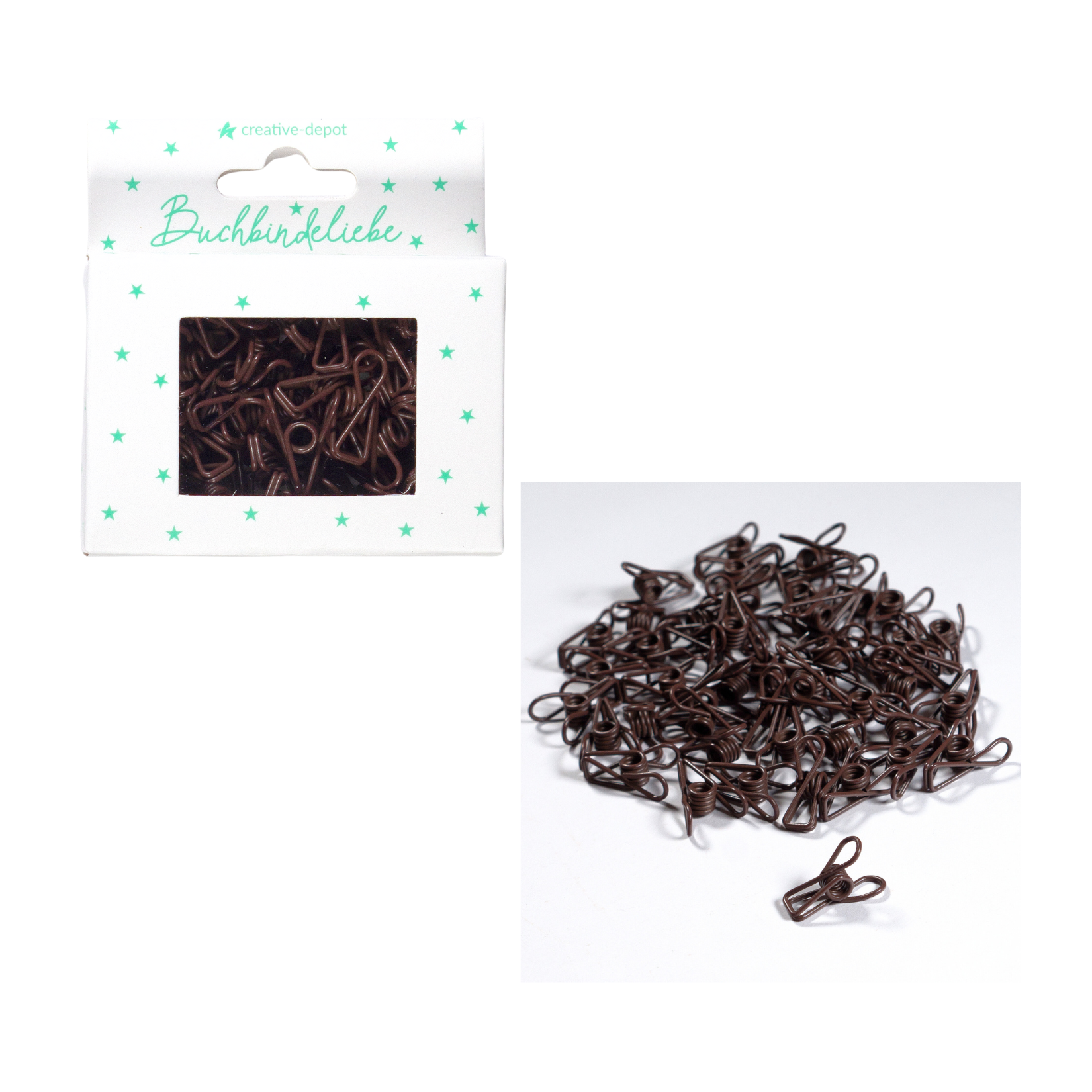 Mini Fish Clip - Kaffee - Matt - 50 Stück