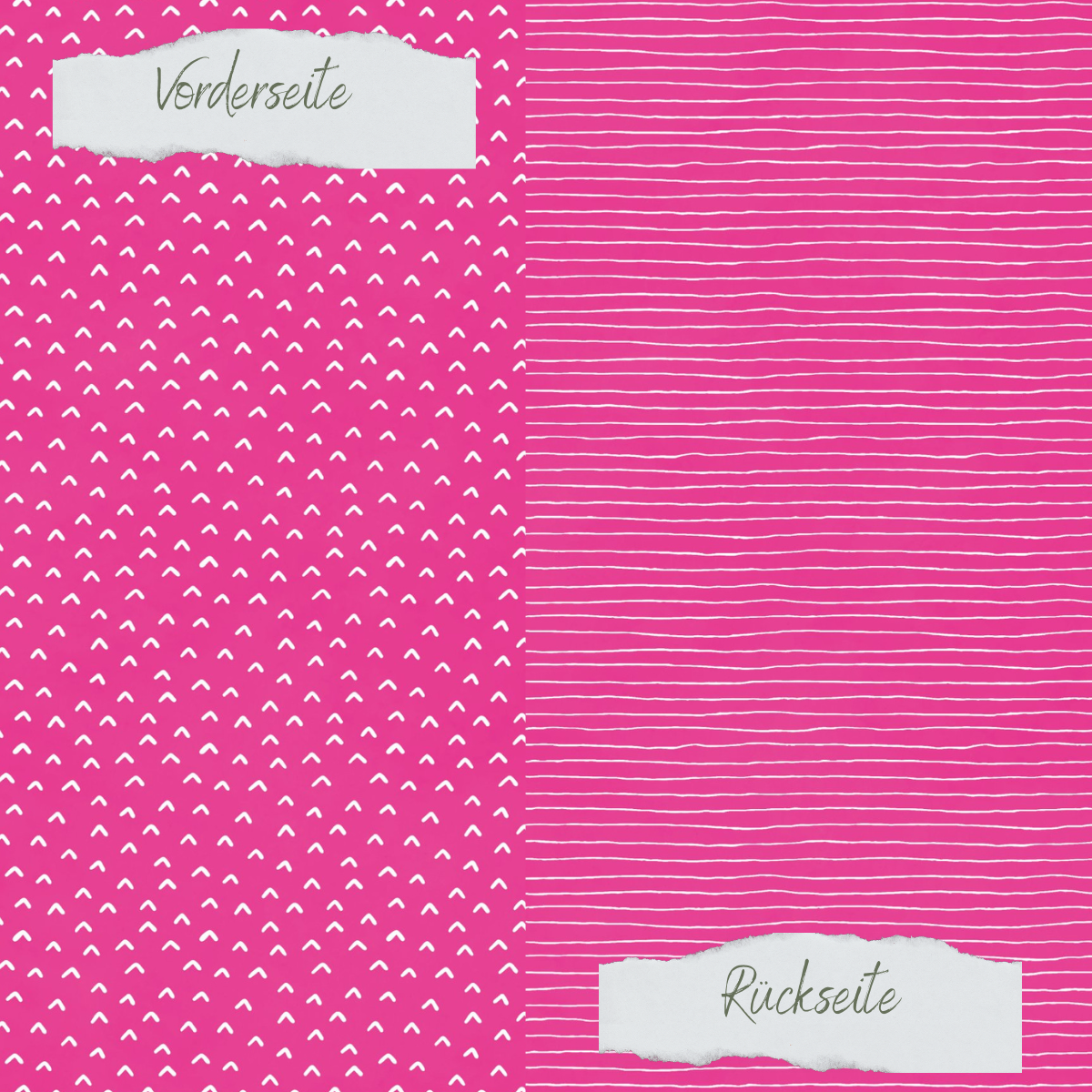 Papier à dessin - Basic - Sommerpink - Doodle Dächer + Streifen - Doppelseitig bedruckt
