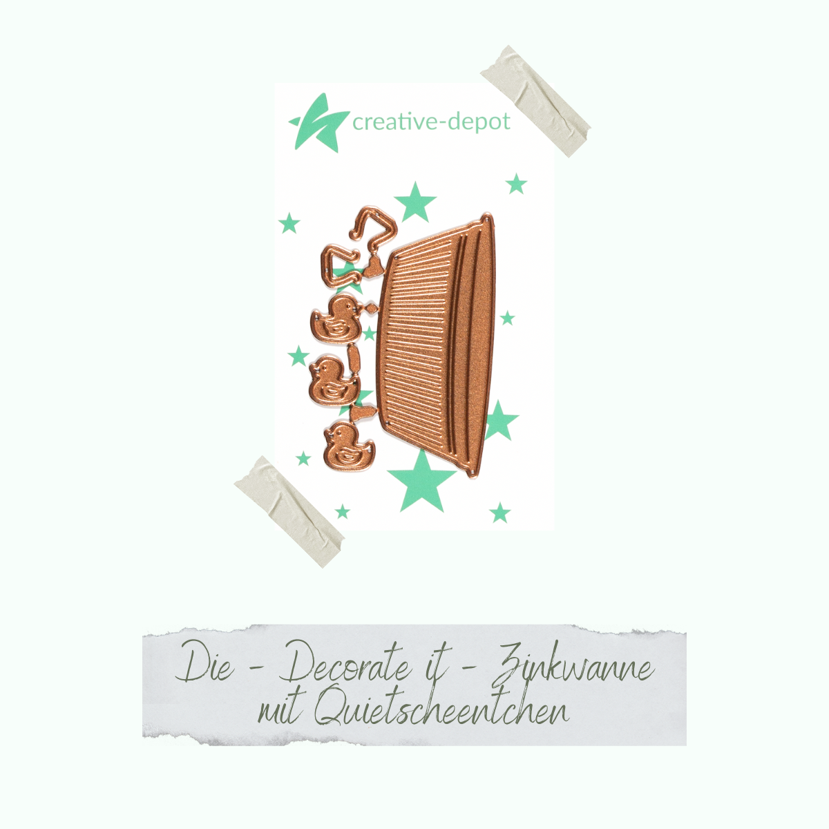 Die - Decorate it - Zinkwanne mit Quietscheentchen