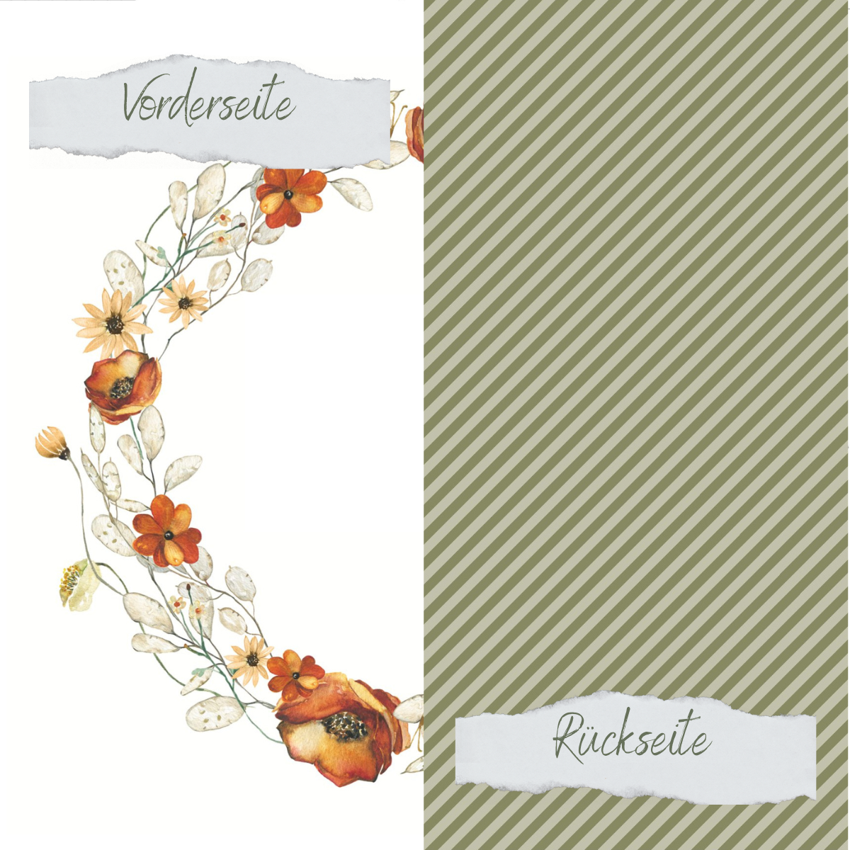 CD-DP-760 Papel de diseño - Herbstzauber - Blumenkranz - Impreso por las dos caras
