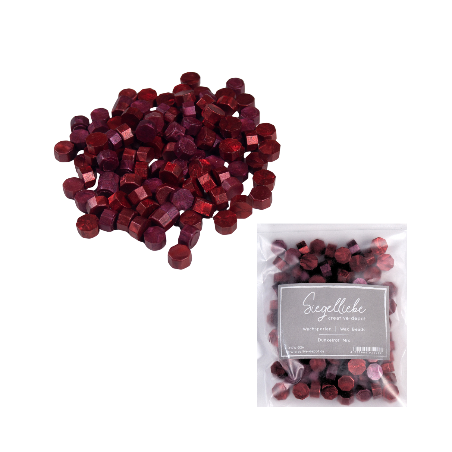 Perles de cire - Mélange rouge foncé - Siegelliebe