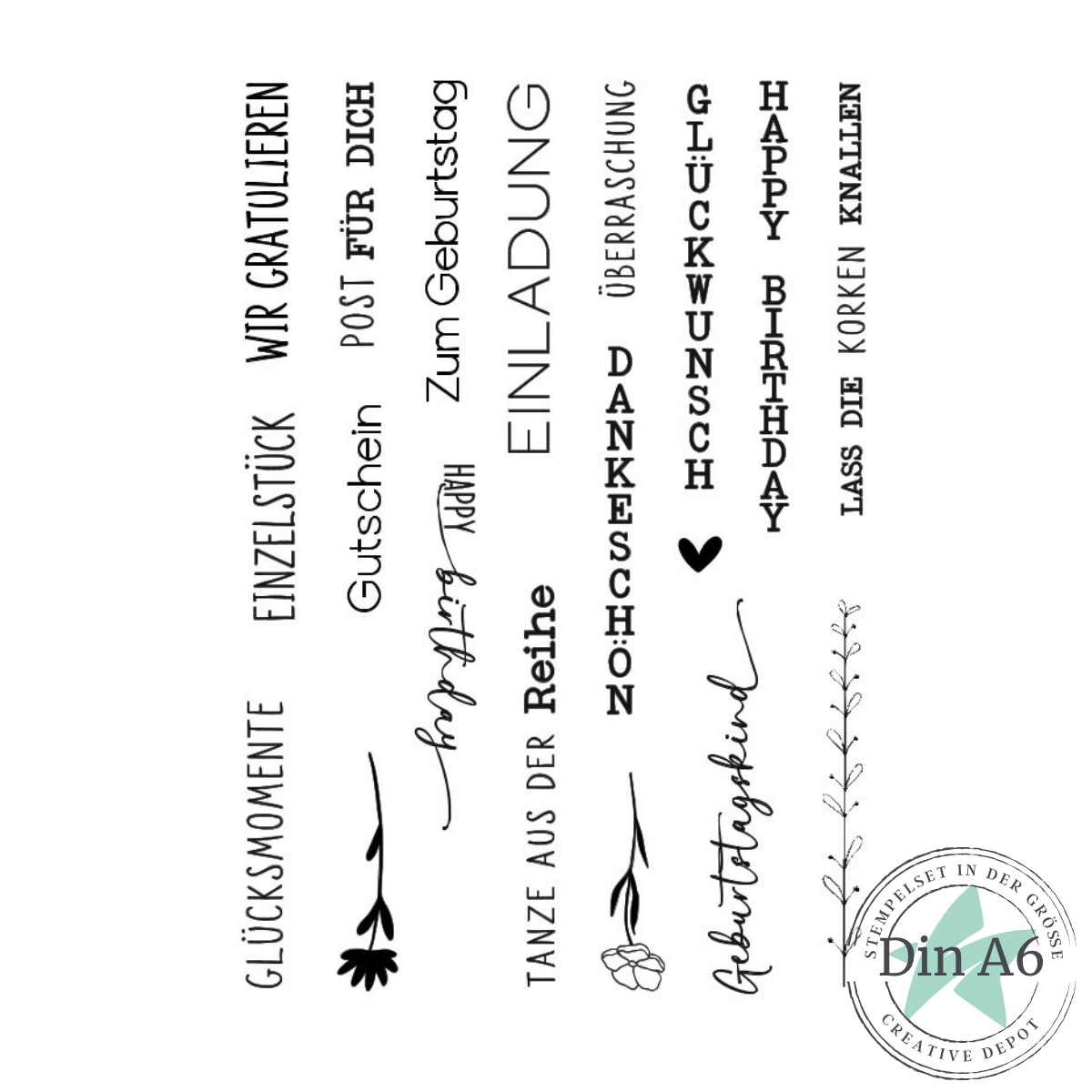 Stempelset - Lange Tags Geburtstag