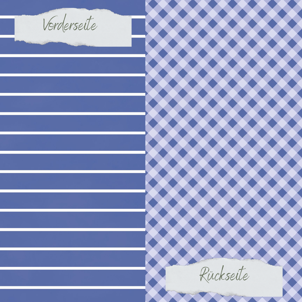 Papel de diseño - Basic - Jeansblau - Breite Linien + Karo - Doppelseitig bedruckt Papel de diseño - Basic - Jeansblau - Breite Linien + Karo - Doppelseitig bedruckt