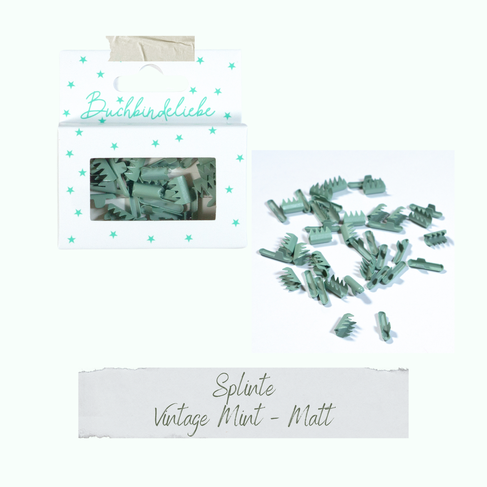 Splinte - Vintage Mint - Matt - Buchbindeliebe - 40 Stück Splinte - Vintage Mint - Matt - Buchbindeliebe - 40 Stück
