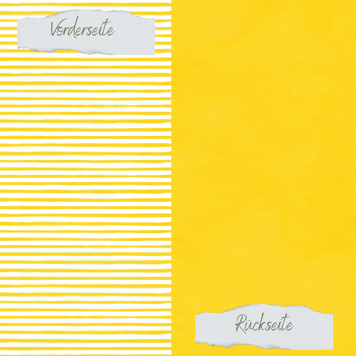 Papel de diseño - Basic - Ostergelb - Streifen + Uni - Doppelseitig bedruckt   Papel de diseño - Basic - Ostergelb - Streifen + Uni - Doppelseitig bedruckt