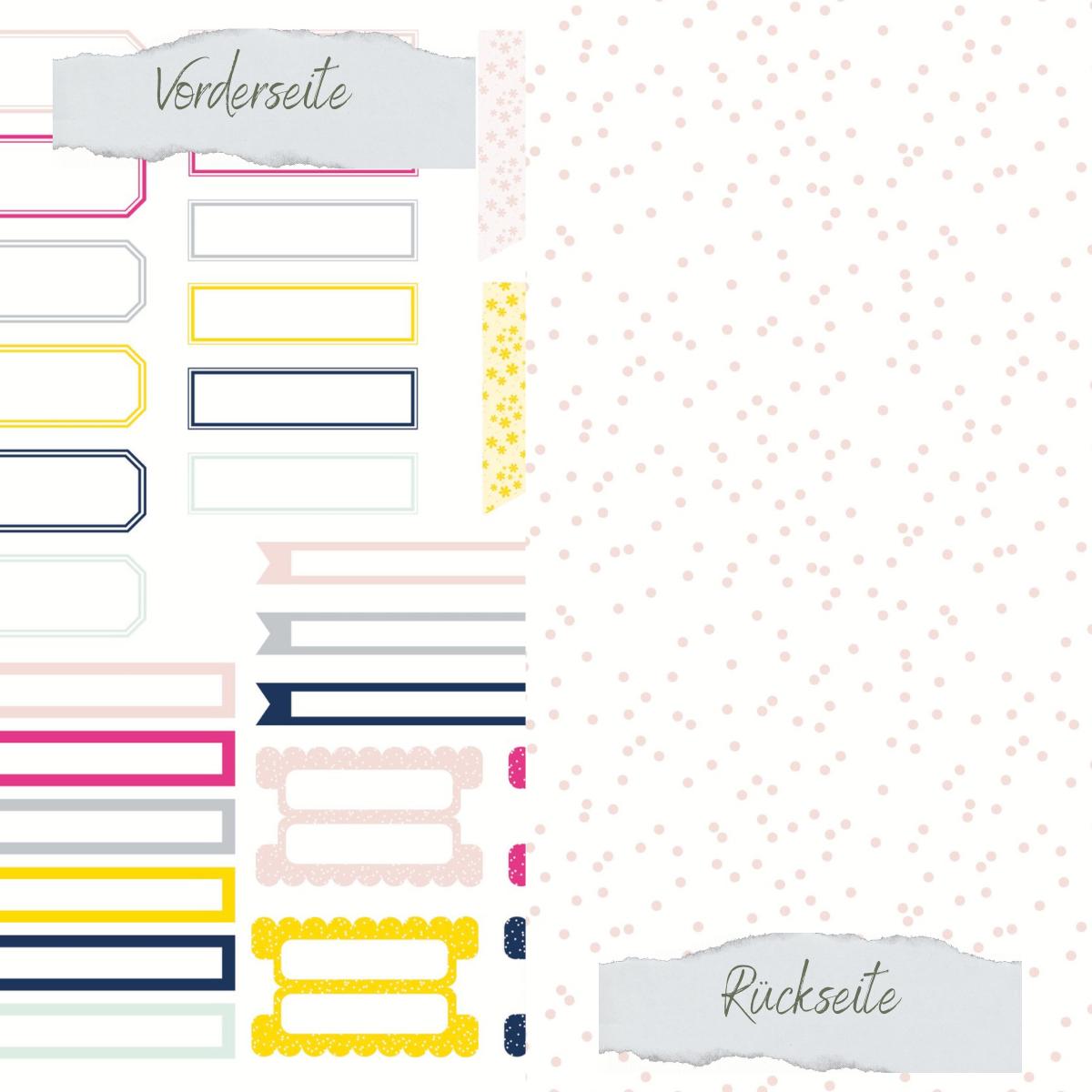 Designpapier - Designline - Scrapliebe - Sommerspaß - Labels - Doppelseitig bedruckt