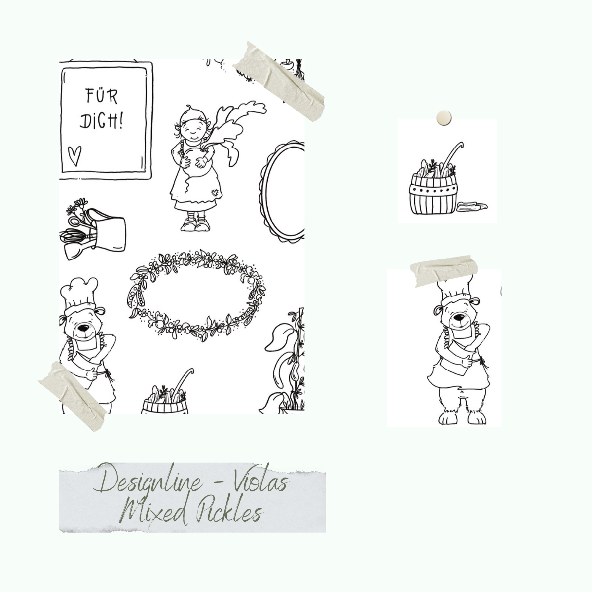 CD-Stt-1537 Stempelset - Designline - Violas Mixed Pickles