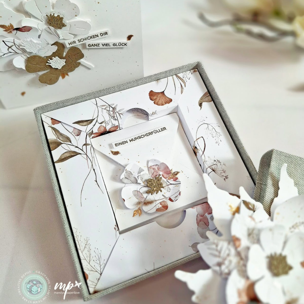 Papier décoratif - Petits bouquets d'automne II - Imprimé recto-verso