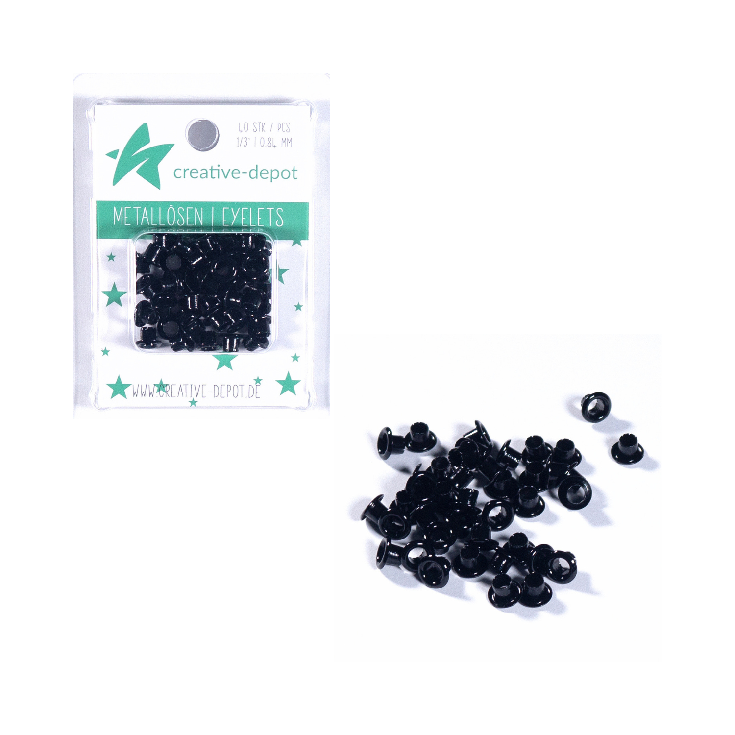 Eyelets - Schwarz - 8mm