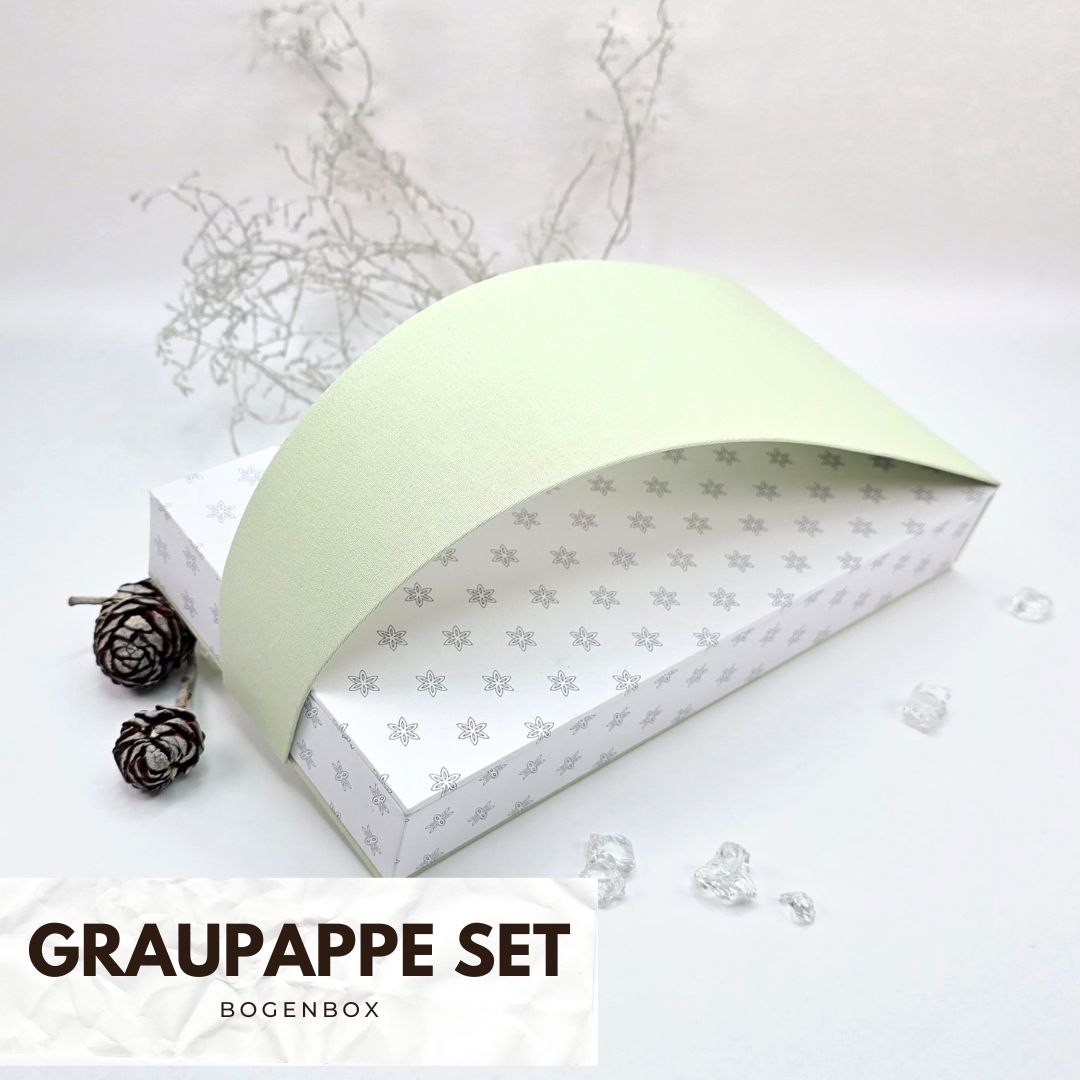 Graupappe Set Bogenbox für Gutscheine