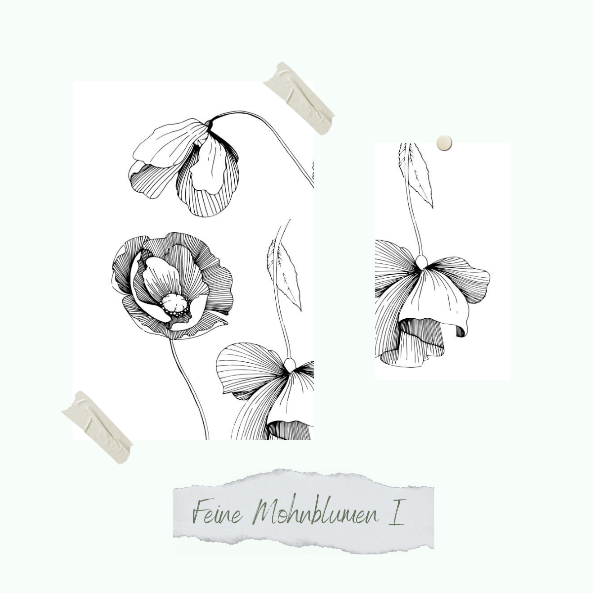 Stamp set - Feine Mohnblumen I