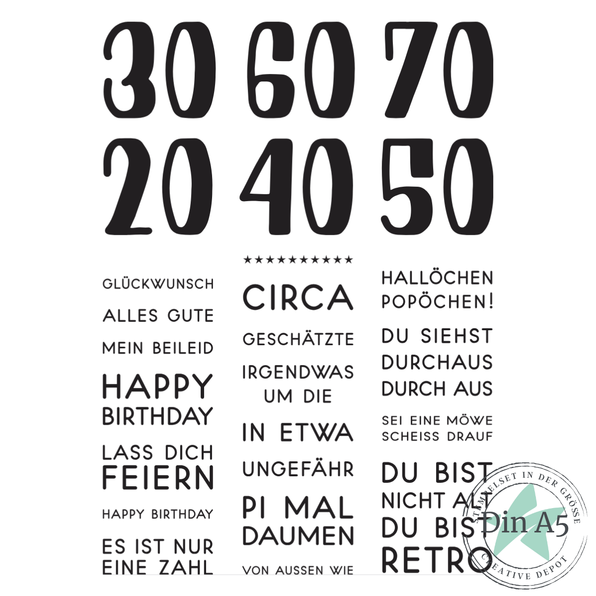 Stempelset - Es ist nur eine Zahl 