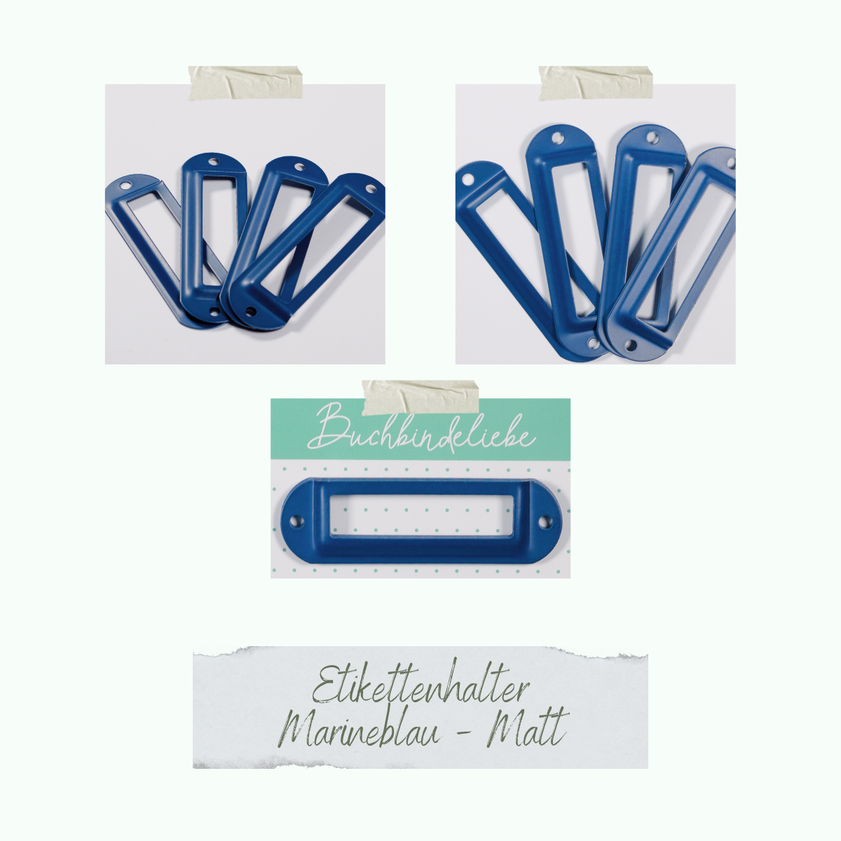 Etikettenhalter - Marineblau - Matt - Buchbindeliebe