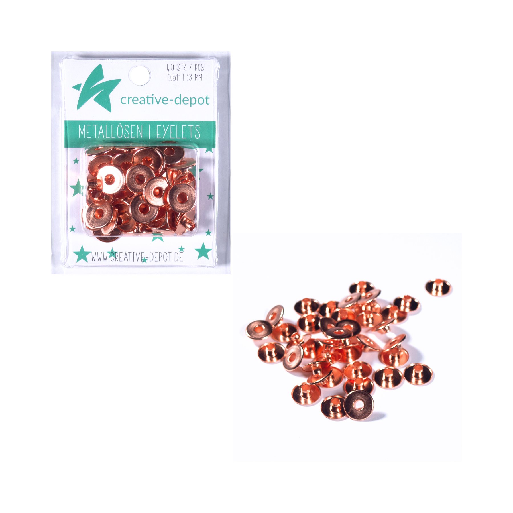 Largeur des oeillets - Or rose - 13mm