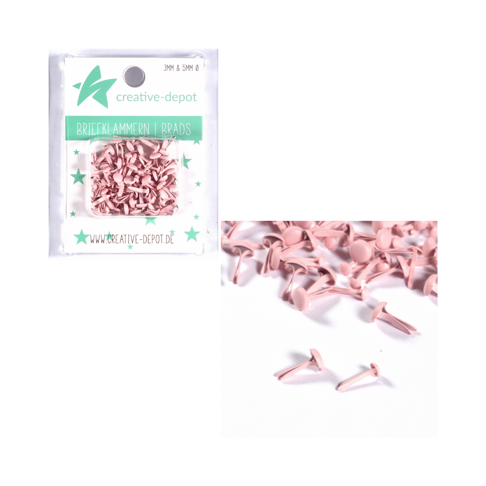 Brads - Kaugummi Rosa - Matt - 100 Stück