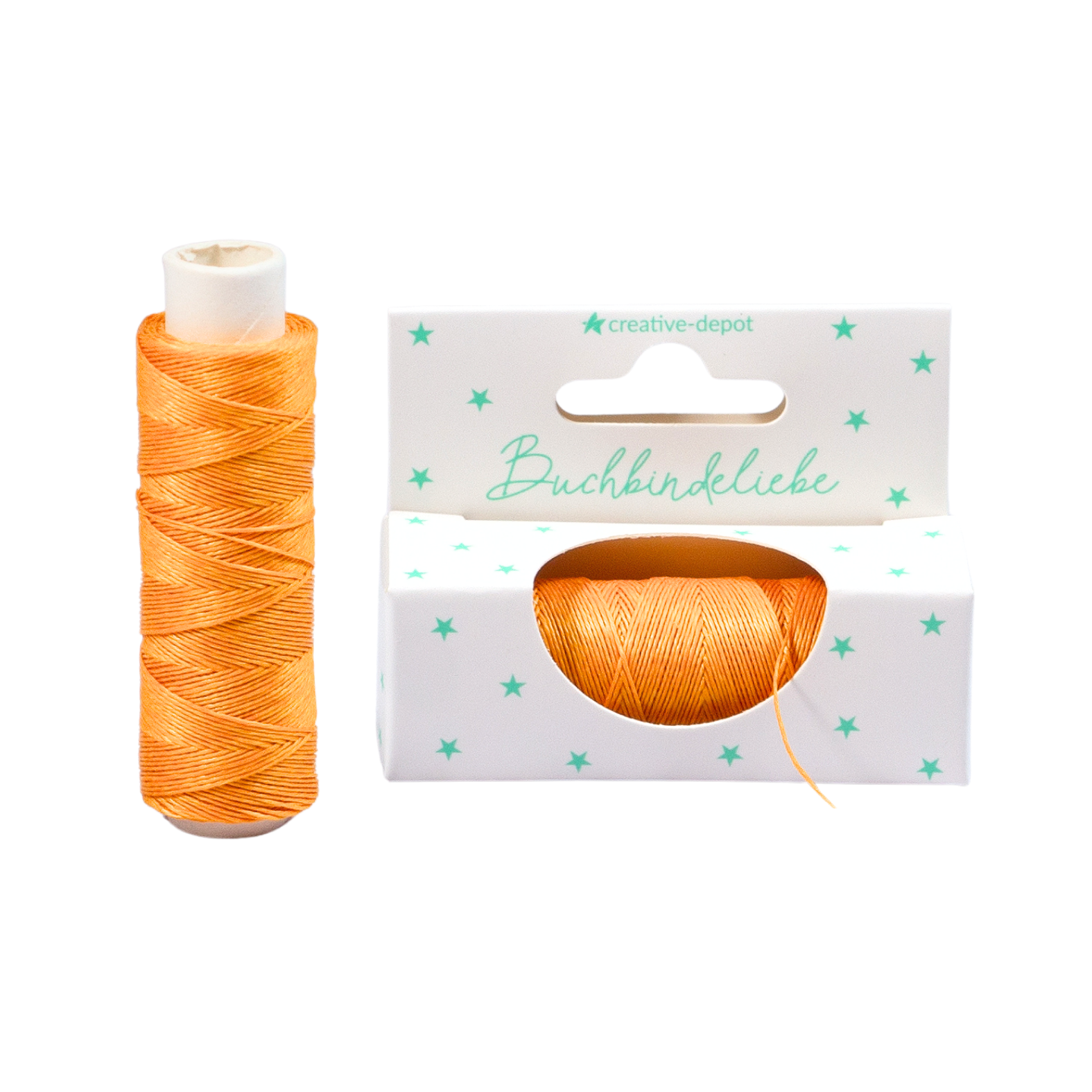 Leinenzwirn gewachst - Curry - Buchbindeliebe 