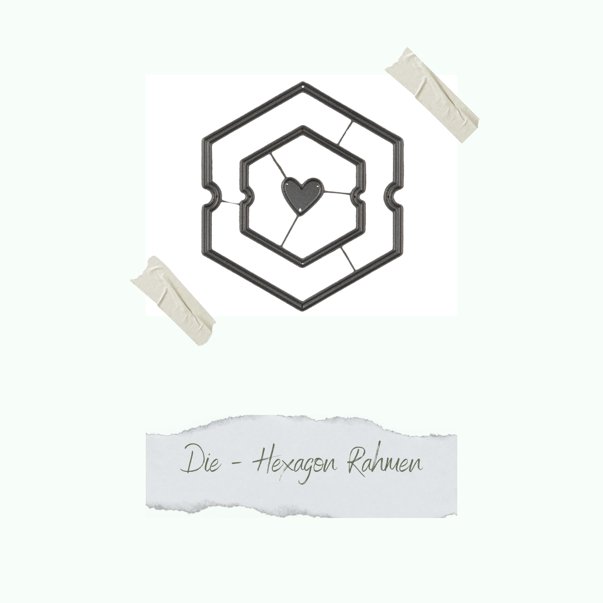 CD-Di-416_Die-Hexagon-Rahmen Die - Hexagon Rahmen - Label mit Herz - Nur noch so lange der Vorrat reicht