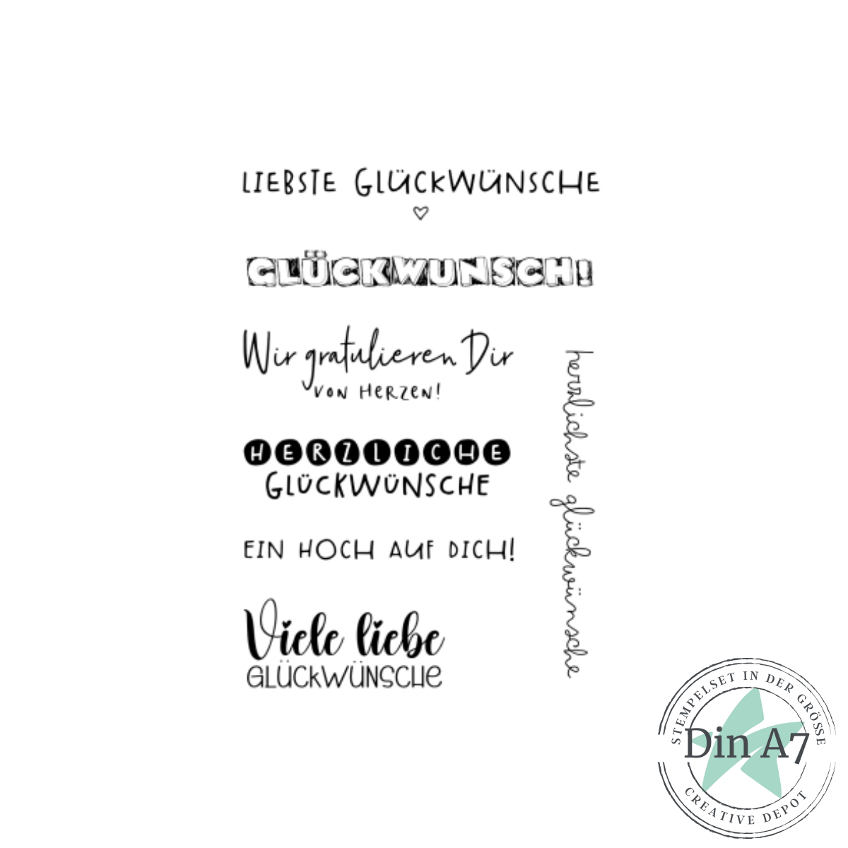 Stempelset - Mini Glückwünsche  