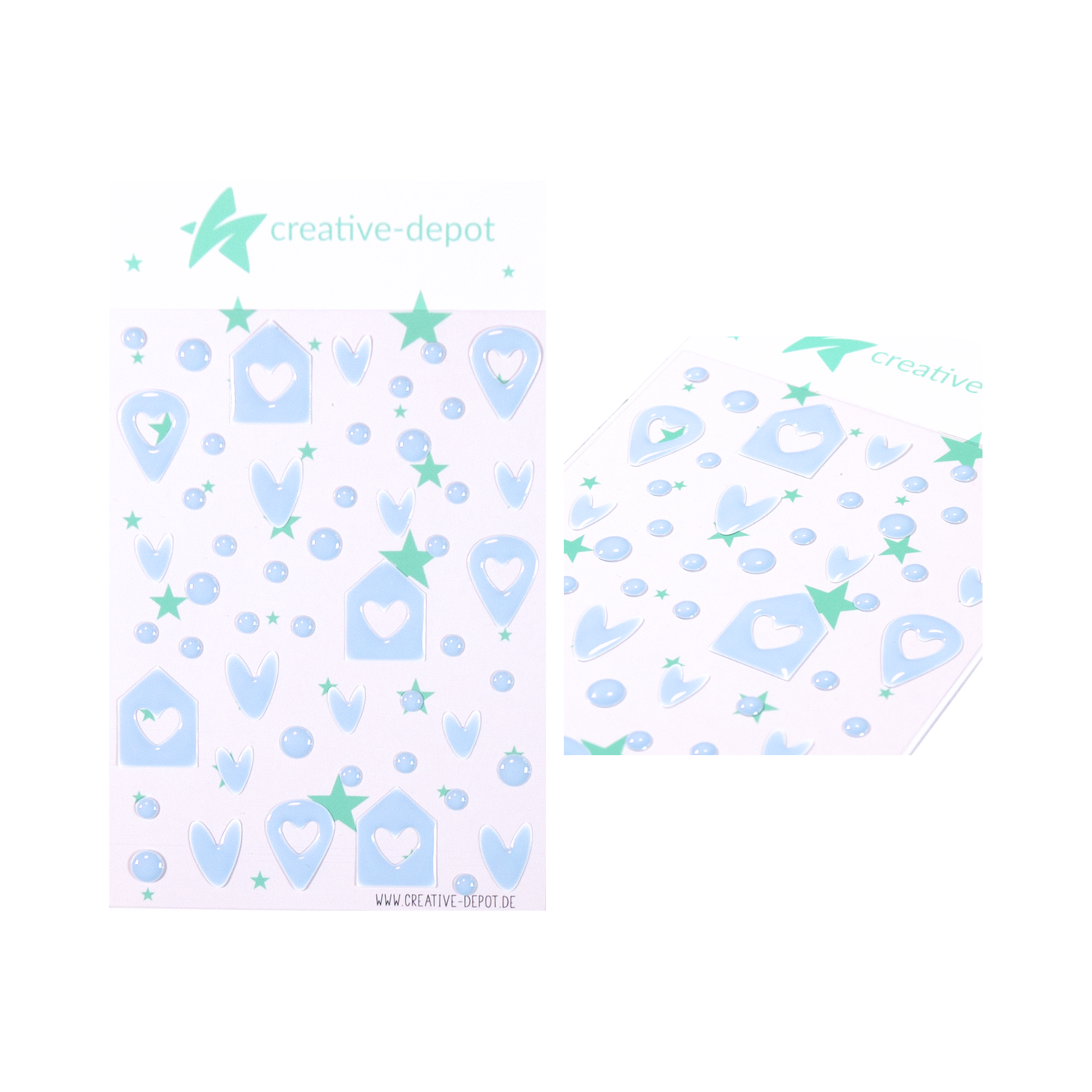 Enamel Dots - Häuschen Mix - Baby Blau