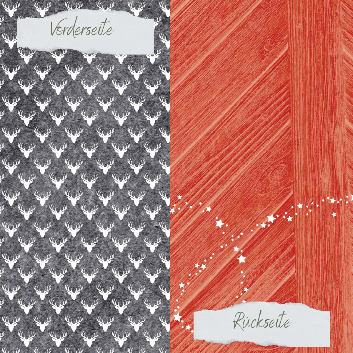Designpapier - Scrapliebe - Dezembertagebuch - Holzsternenstaub - Rot - Doppelseitig bedruckt
