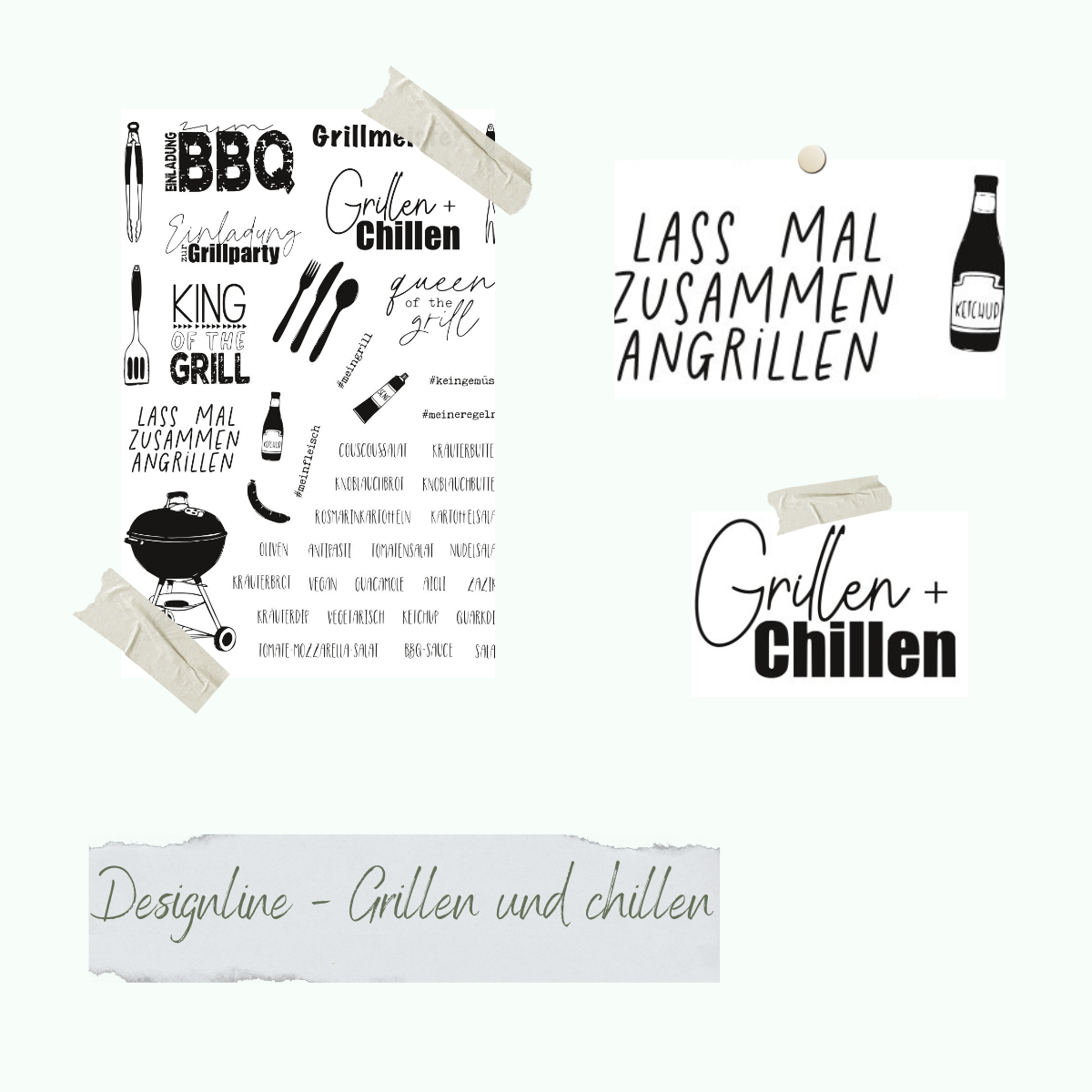 Stempelset - Designline - Grillen und chillen