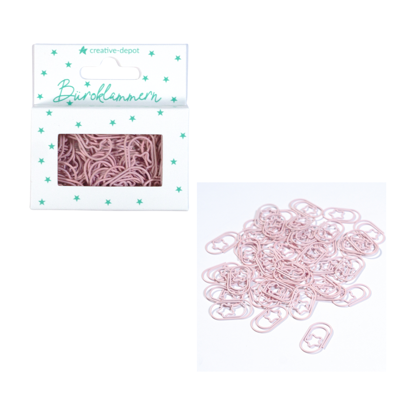 Büroklammer Stern - Pastell Flieder - Matt - 50 Stück