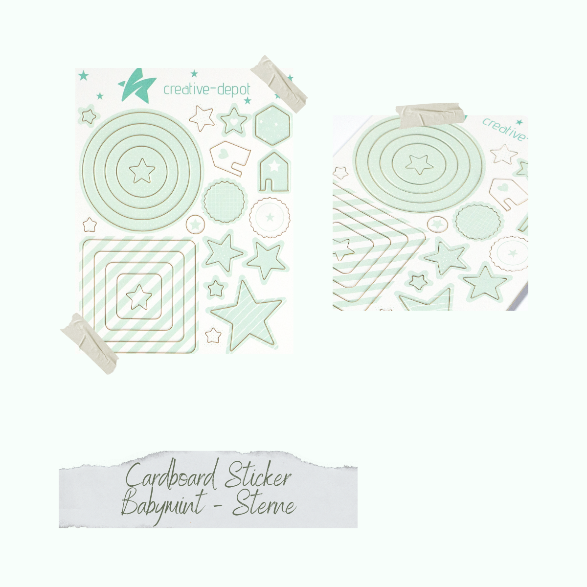 Cardboard Sticker - Babymint - Sterne