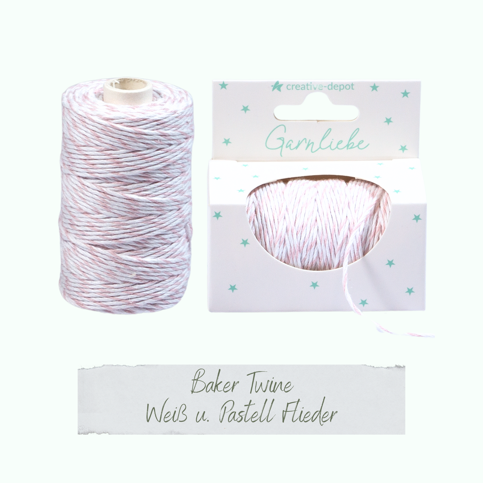 Baker Twine - Weiß & Pastell-Flieder - Garnliebe
