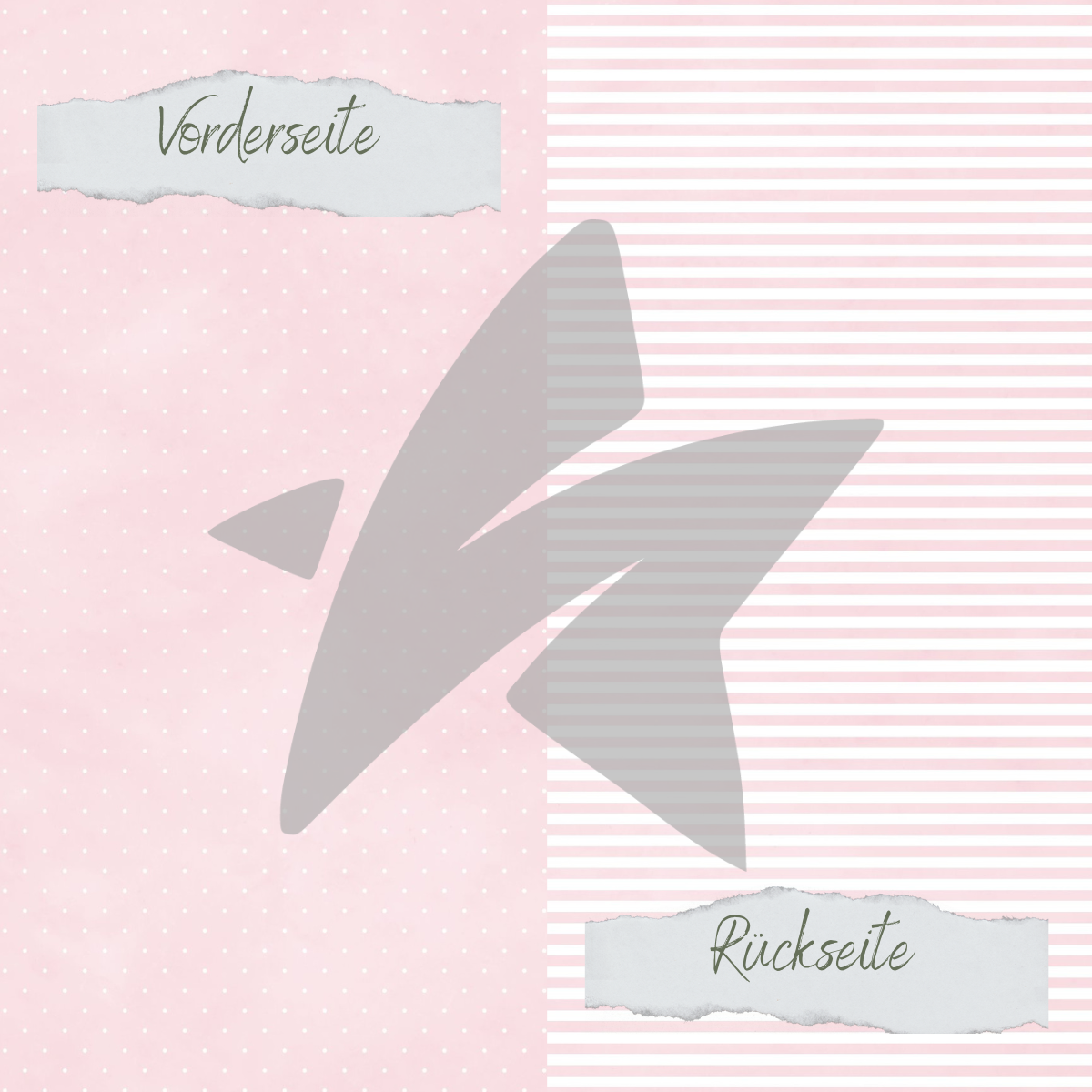 CD-BP-114 Papel de diseño - Basic - Baby Rosa - Mini Pünktchen + Schmale Streifen - Impreso por las dos caras