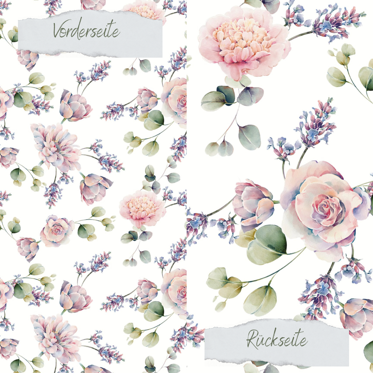 Designpapier - Pastellblüten II - Doppelseitig bedruckt