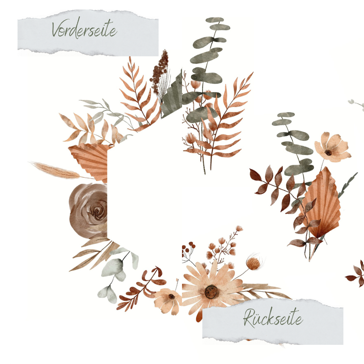 Papel de diseño - Herbstblüten Rahmen - Doppelseitig bedruckt Papel de diseño - Herbstblüten Rahmen - Doppelseitig bedruckt
