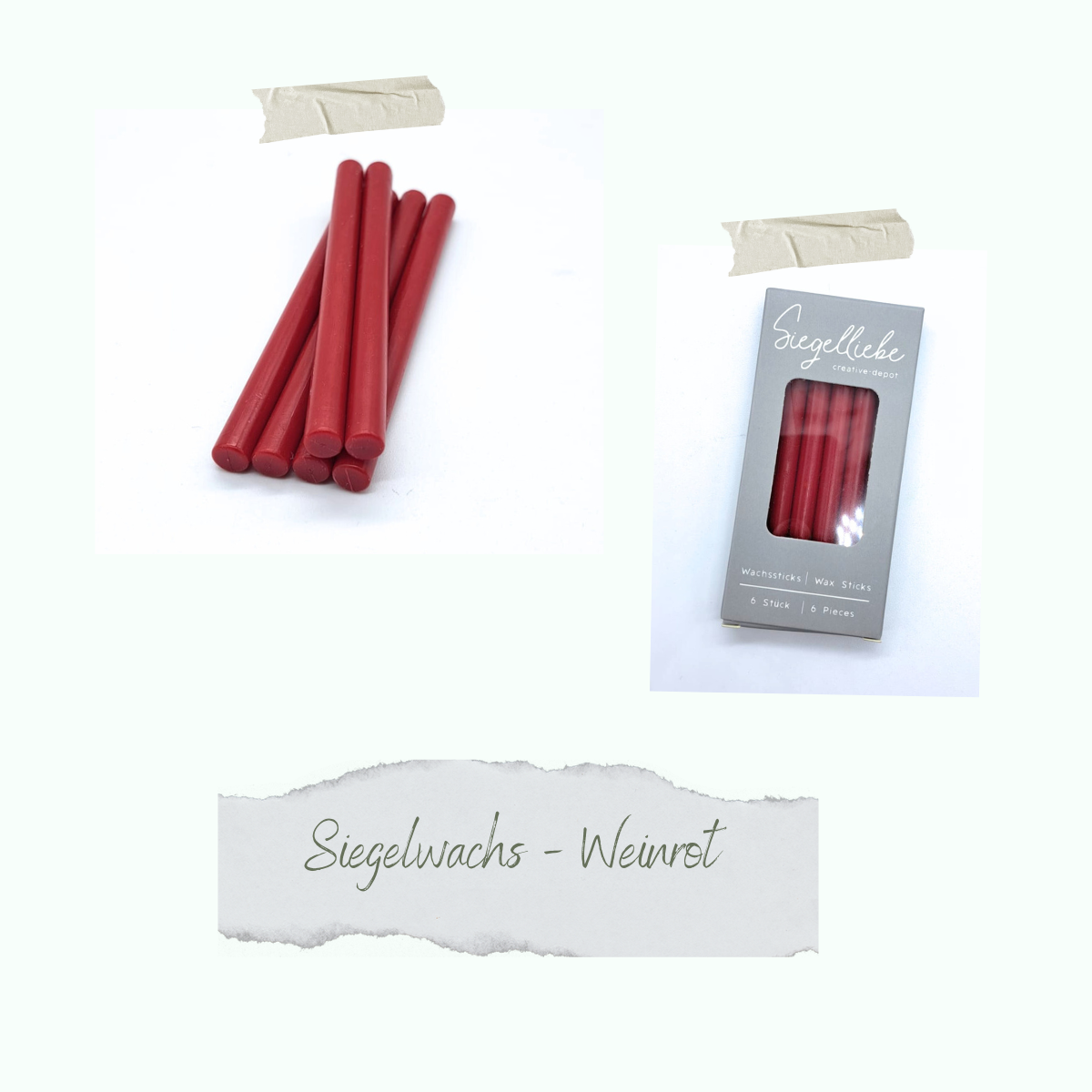 CD-SW-044 Barritas de cera - Weinrot - Siegelliebe