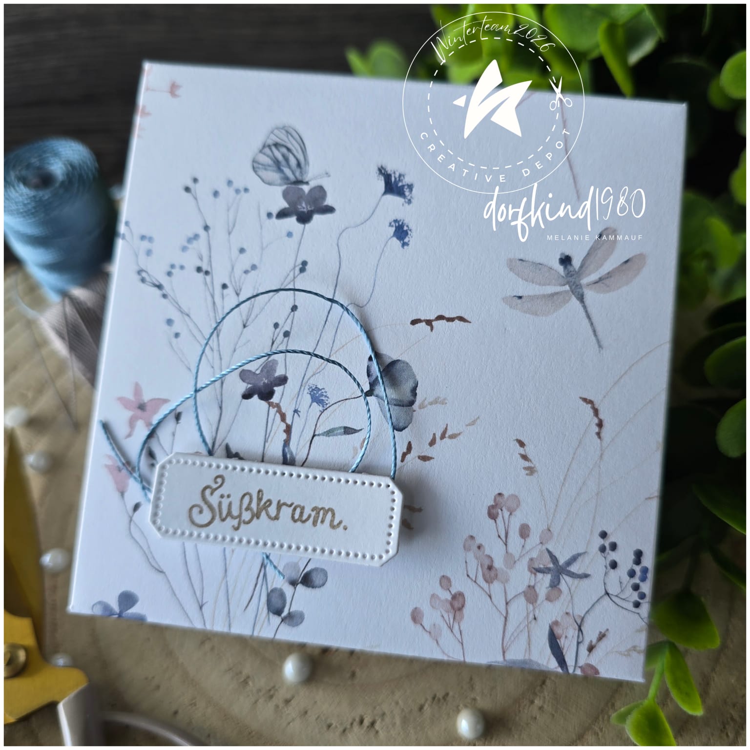 Papier décoratif - Automne bleu II - Imprimé recto-verso