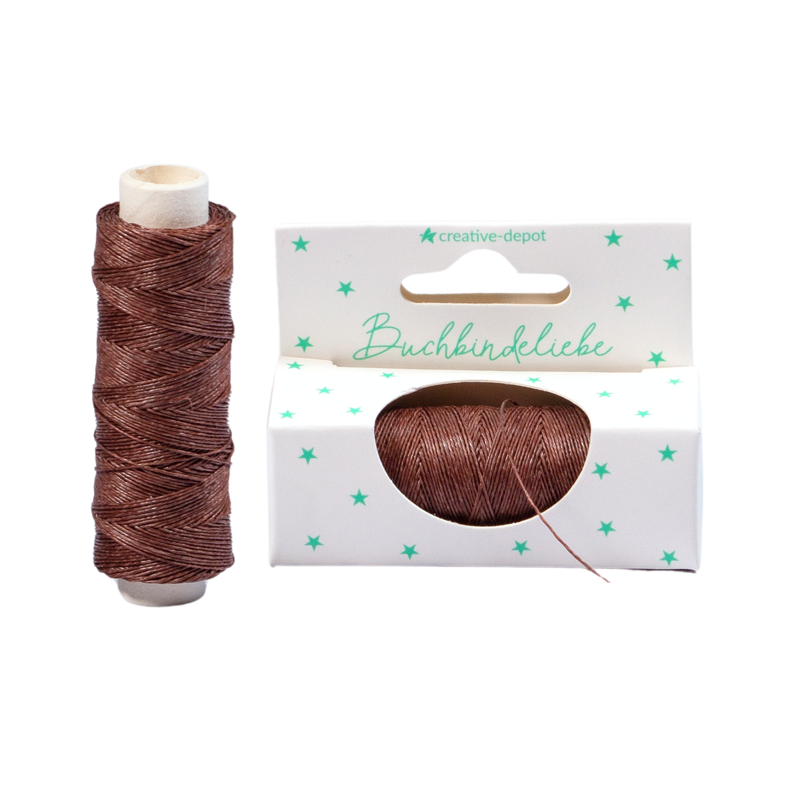 Leinenzwirn gewachst - Schokolade - Buchbindeliebe   