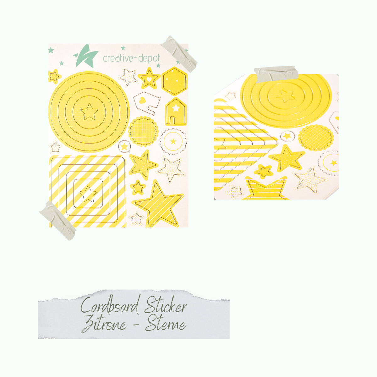 Chipboard Sticker - Zitrone - Sterne Chipboard Sticker - Zitrone - Sterne
