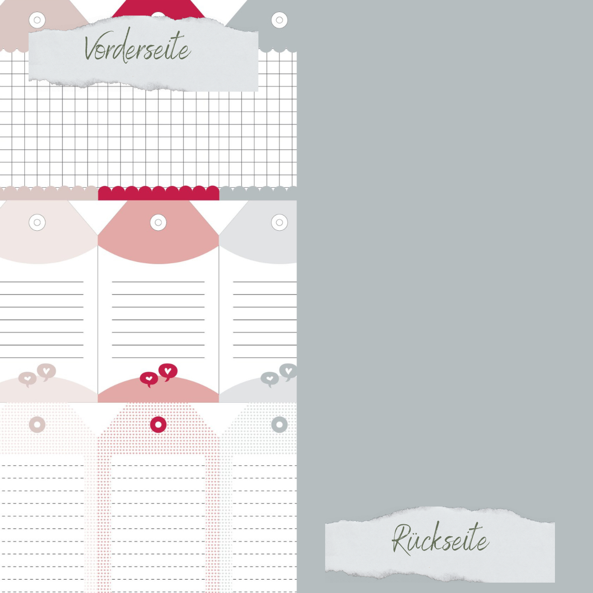 Papel de diseño - Scrapliebe - Smalltalk - Tags - Impreso por ambas caras