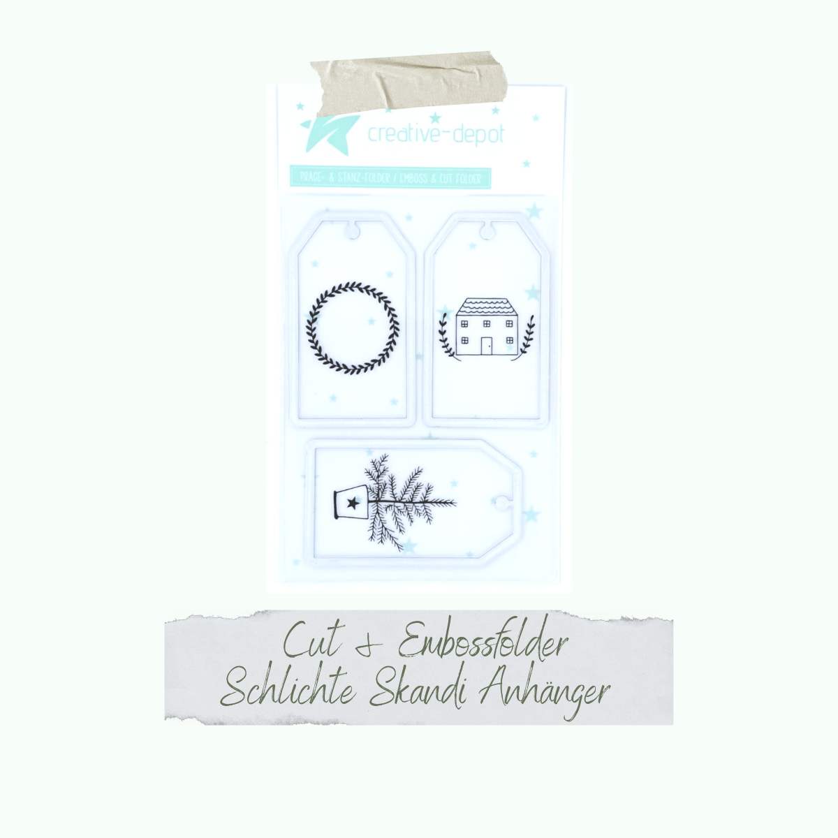 CD-PF-078 Cut & Emboss Folder - Schlichte Skandi Anhänger - 11 x 15,5 cm