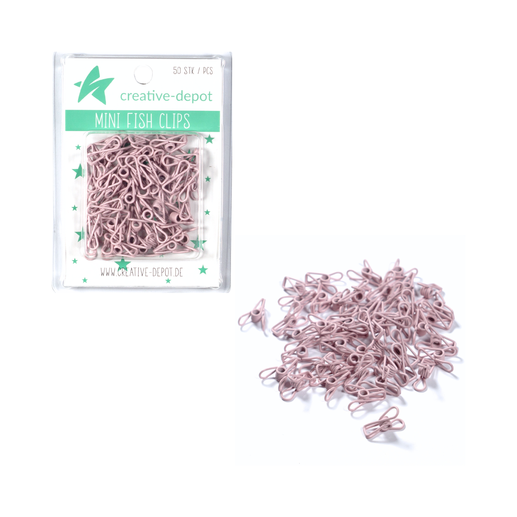 Mini Fish Clip - Pastell Flieder - Matt - 50 Stück