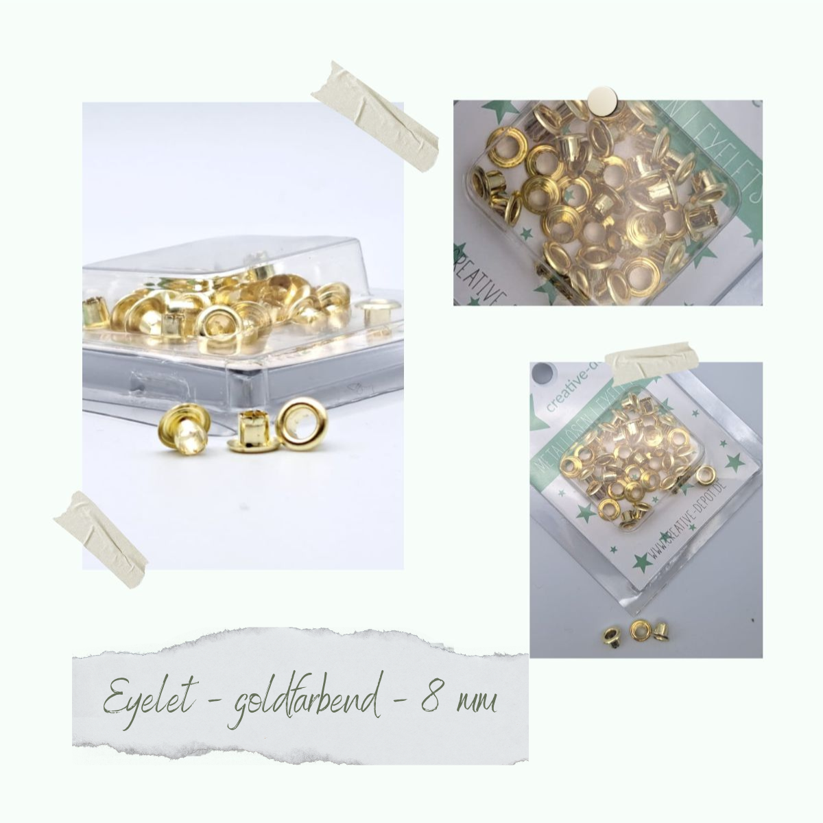 CD-EY-001 Eyelets - goldfarbend - 8mm - 8mm