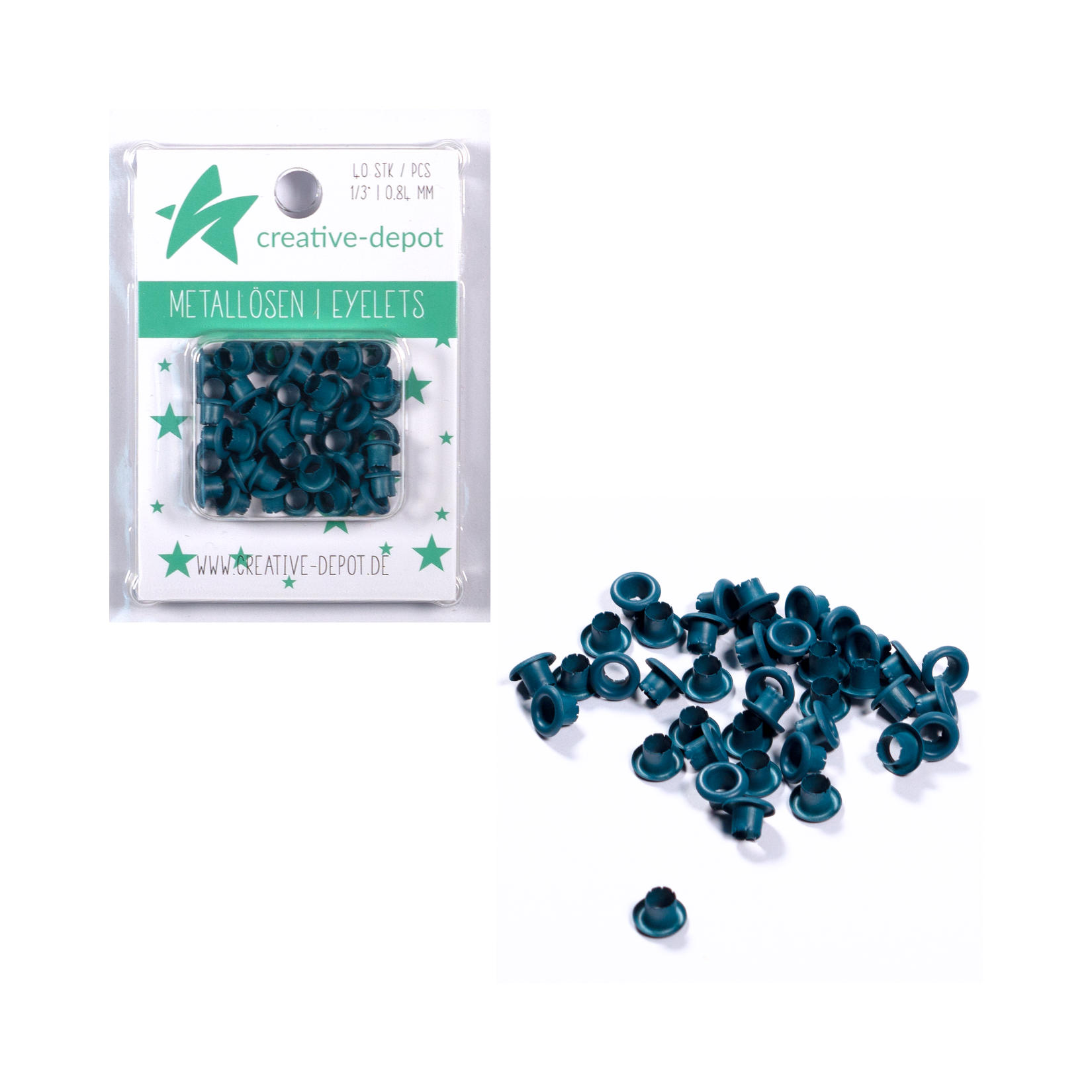 Eyelets - Pfauenblau - Matt - 8 mm